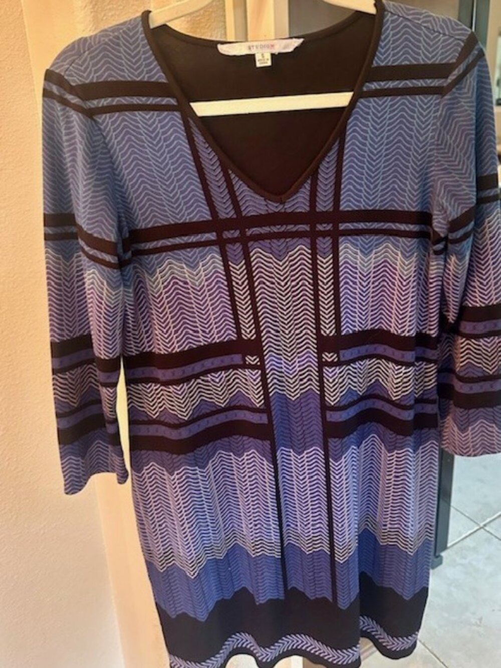 Max Studio Blue Geometric Dress – Size 6
